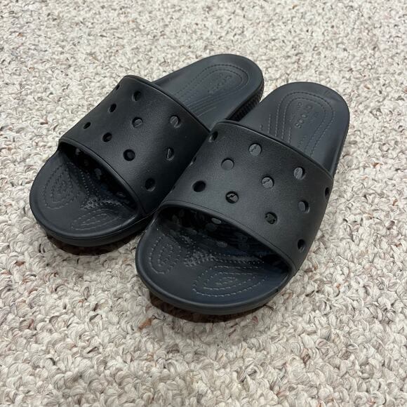 Crocs Classic Slide Sandals Black Sz Women's 9 Men's 7 Comfort Casual - Picture 1 of 6